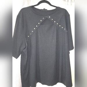 INC International Concepts Black Top with Gold Accents